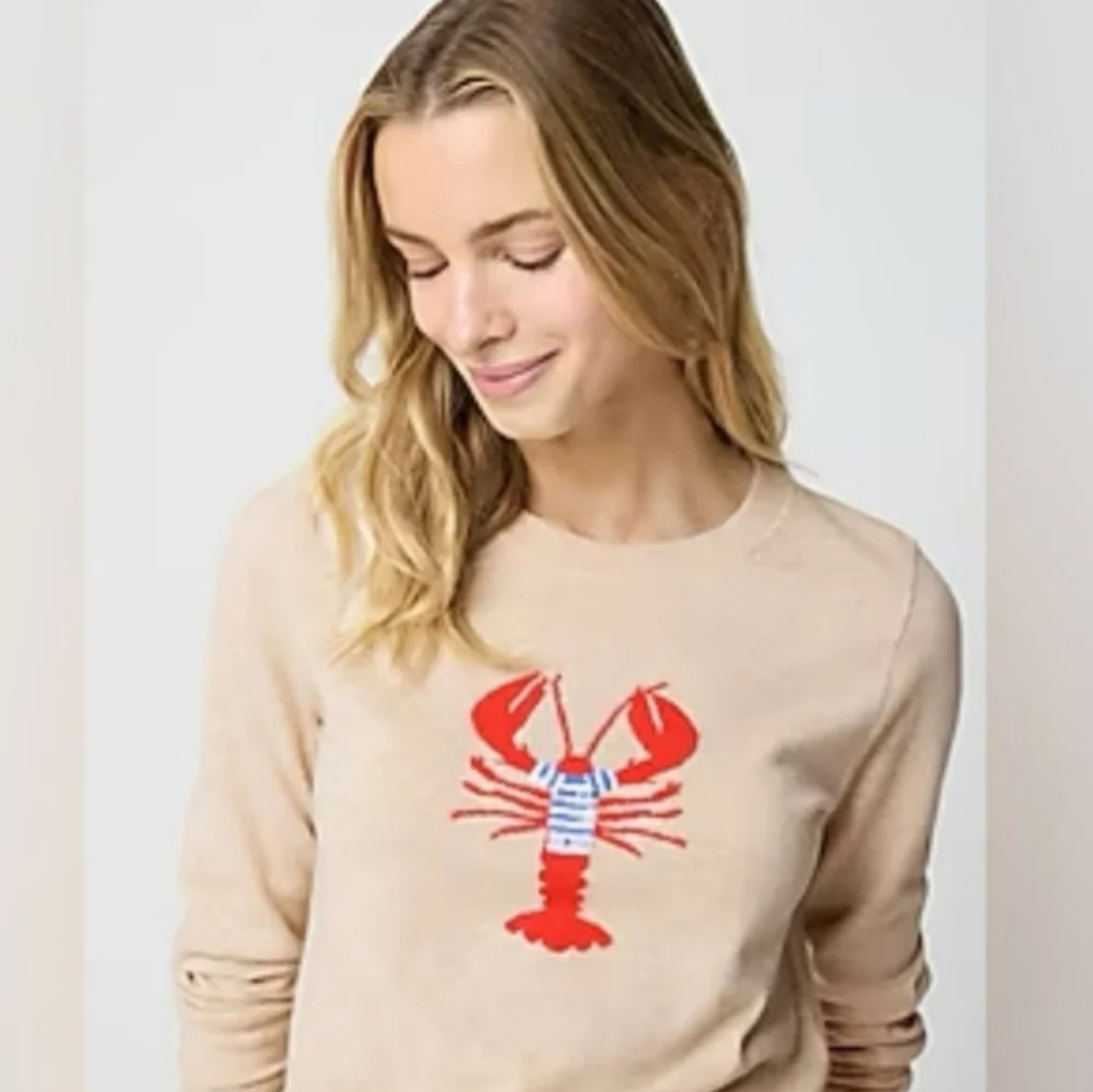 J. Crew Factory Lobster Teddie Sweater - beige - Picture 2 of 11